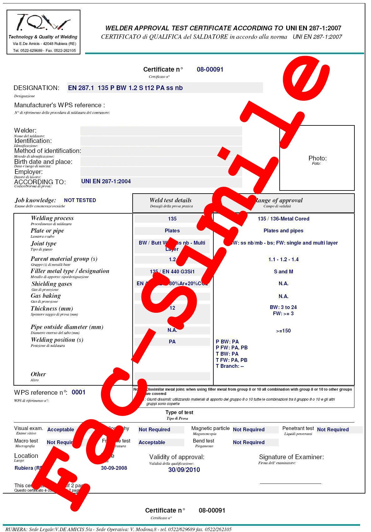 Certificato